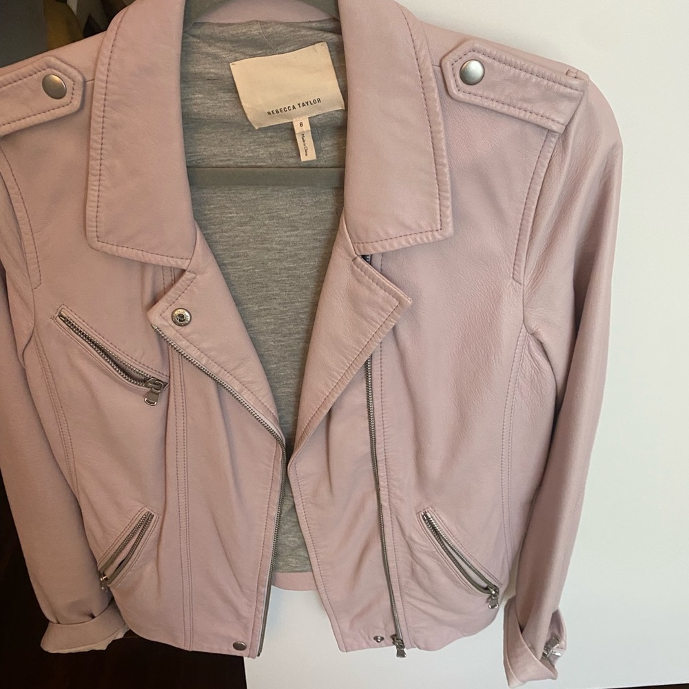Rebecca Taylor Soft Pink Leather Jacket